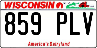 WI license plate 859PLV