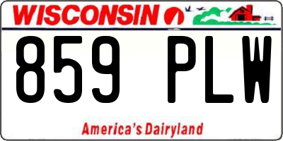 WI license plate 859PLW