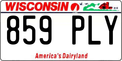 WI license plate 859PLY