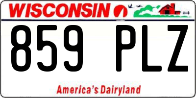 WI license plate 859PLZ