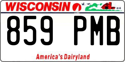 WI license plate 859PMB