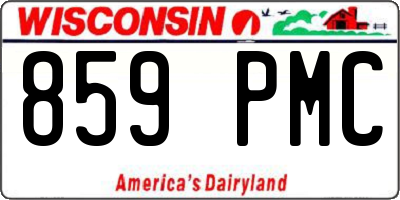 WI license plate 859PMC