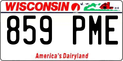 WI license plate 859PME