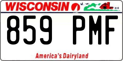 WI license plate 859PMF