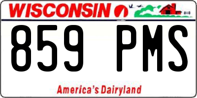 WI license plate 859PMS