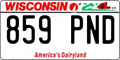 WI license plate 859PND