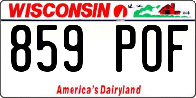 WI license plate 859POF