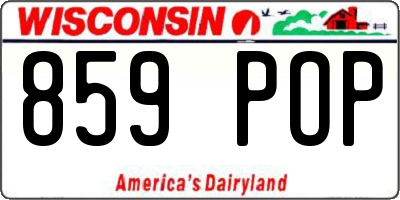 WI license plate 859POP