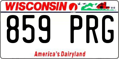 WI license plate 859PRG