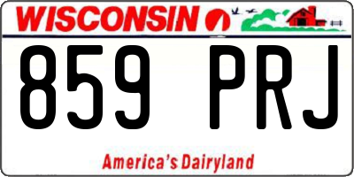 WI license plate 859PRJ
