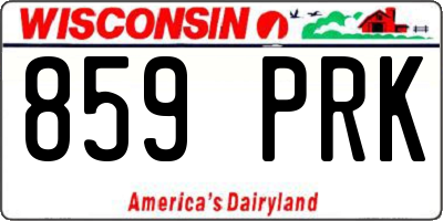 WI license plate 859PRK