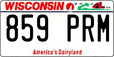 WI license plate 859PRM
