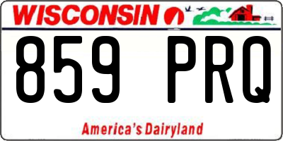 WI license plate 859PRQ