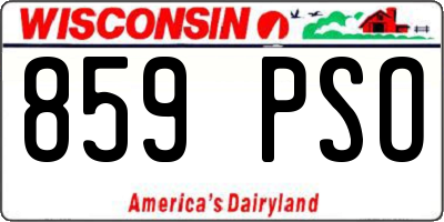 WI license plate 859PSO