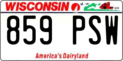 WI license plate 859PSW