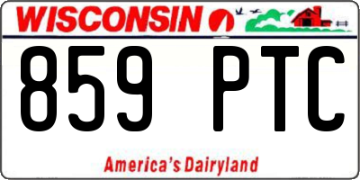 WI license plate 859PTC