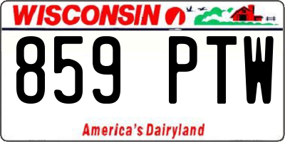 WI license plate 859PTW