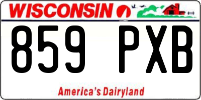 WI license plate 859PXB