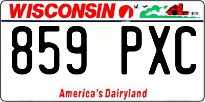 WI license plate 859PXC