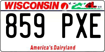 WI license plate 859PXE