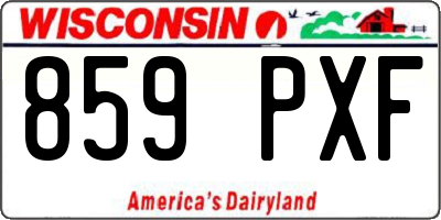 WI license plate 859PXF