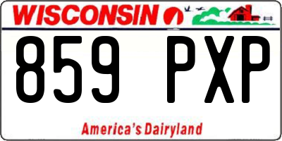 WI license plate 859PXP