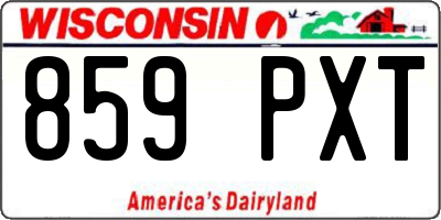 WI license plate 859PXT