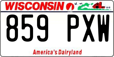WI license plate 859PXW