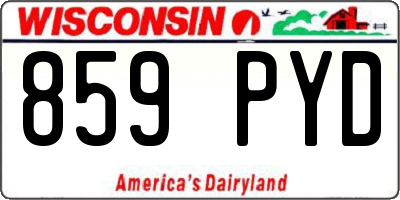 WI license plate 859PYD
