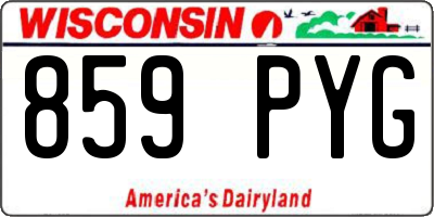 WI license plate 859PYG