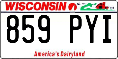 WI license plate 859PYI