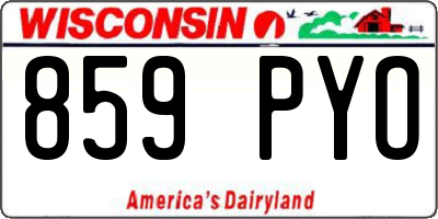 WI license plate 859PYO