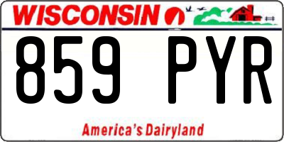 WI license plate 859PYR