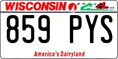 WI license plate 859PYS