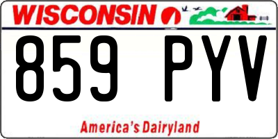 WI license plate 859PYV