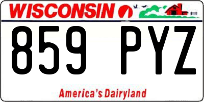 WI license plate 859PYZ