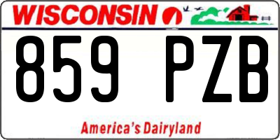 WI license plate 859PZB