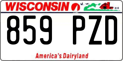 WI license plate 859PZD