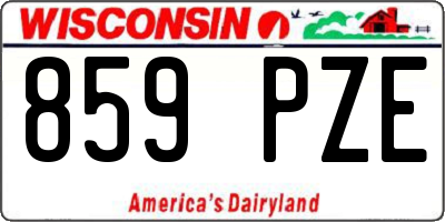 WI license plate 859PZE