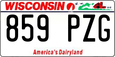 WI license plate 859PZG
