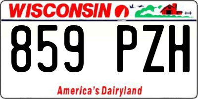 WI license plate 859PZH
