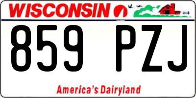 WI license plate 859PZJ