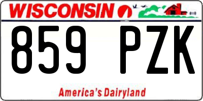 WI license plate 859PZK