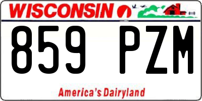 WI license plate 859PZM