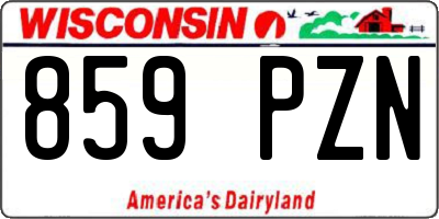 WI license plate 859PZN