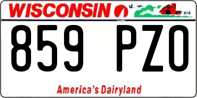 WI license plate 859PZO