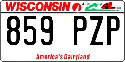 WI license plate 859PZP
