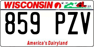 WI license plate 859PZV