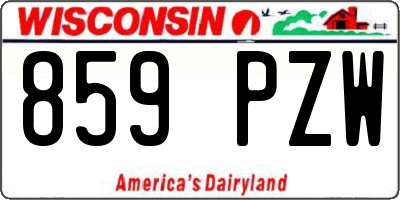 WI license plate 859PZW