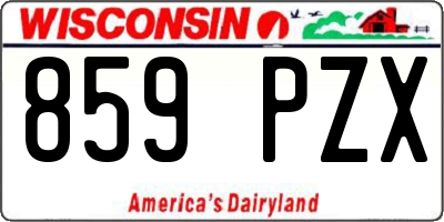 WI license plate 859PZX